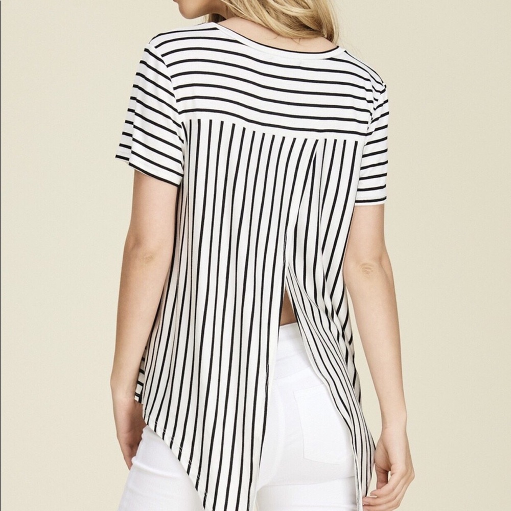 Slit Back Striped Top - Picture 3 of 3
